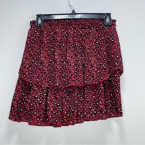 Italian Leopard print tiered skirt ruffle